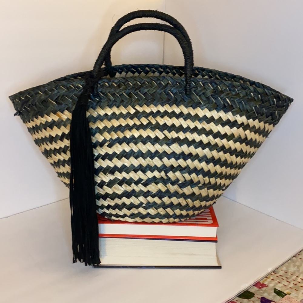 Tommy Bahama Bora Bora Straw Tote - Navy Blue